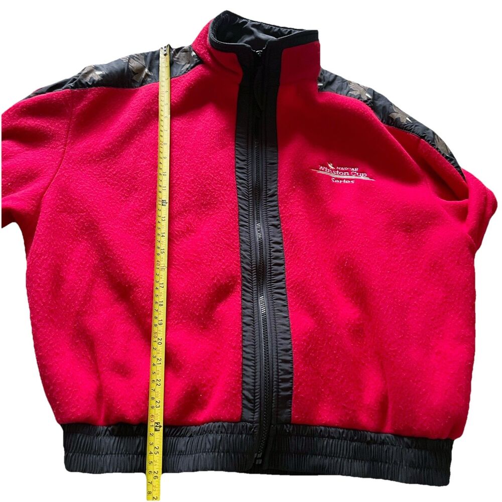 Vtg Nascar Winston Cup Men's Red Fleece Swingster Jacket XL USA Eagle Stripe - Picture 15 of 16